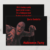 Uitnodiging Zombies Halloween Party (Voorkant / Achterkant)
