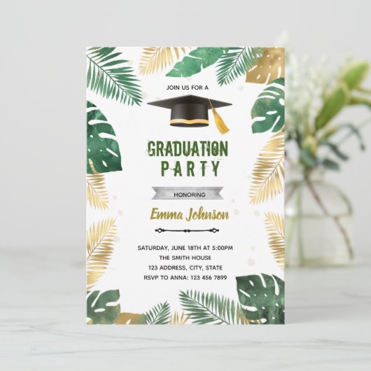 Uitnodiging zomer afstudeerfeest (Staand voorkant)