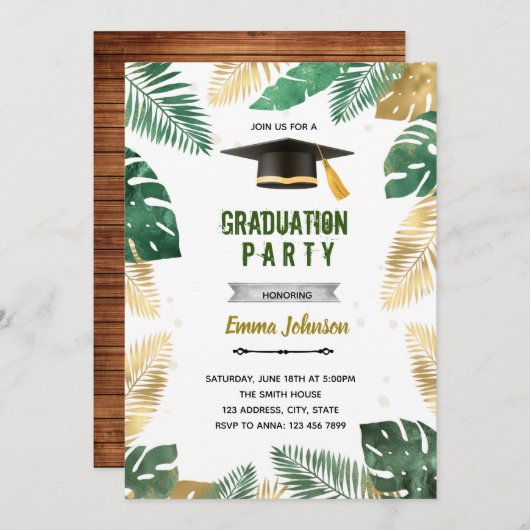 Uitnodiging zomer afstudeerfeest (Voorkant / Achterkant)