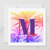 UITNODIGING zomer tropische palmboom 80's (Voorkant)