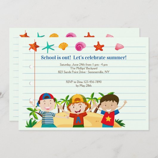 Uitnodiging zomerbakken (Voorkant / Achterkant)