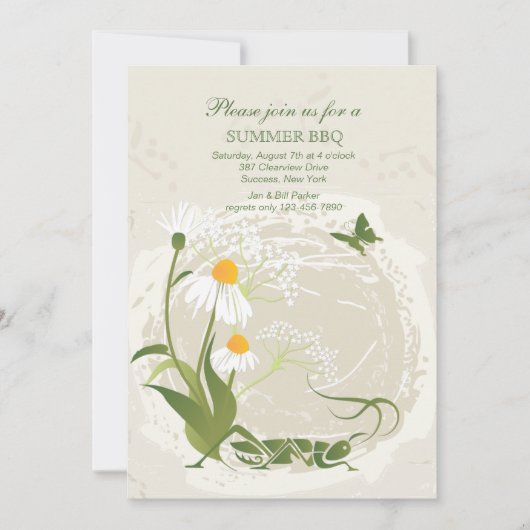 Uitnodiging zomerbloemen (Voorkant)