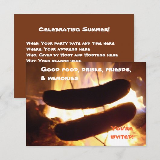 Uitnodiging zomerfeestdag (Voorkant / Achterkant)