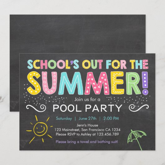 Uitnodiging zomerfeesten scholen (Voorkant / Achterkant)