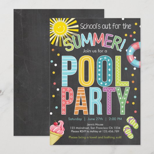 Uitnodiging zomerfeesten scholen (Voorkant / Achterkant)