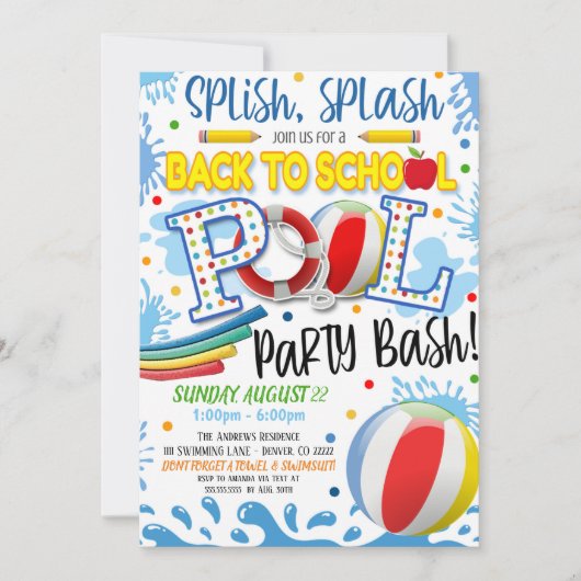 Uitnodiging zomerpool (Voorkant)