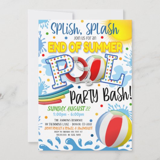 Uitnodiging zomerpool (Voorkant)