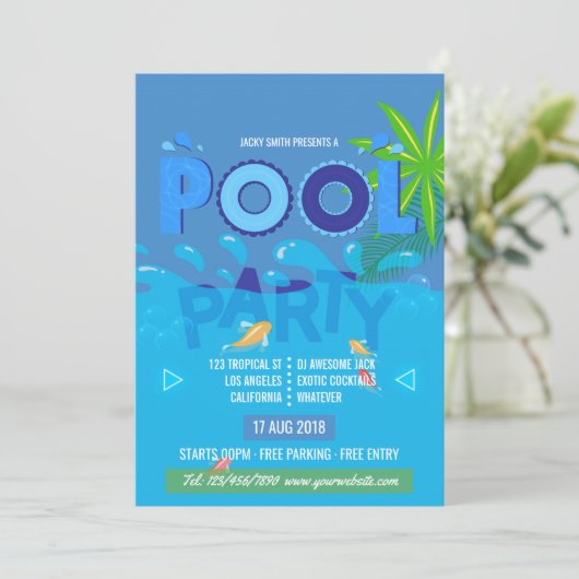 Uitnodiging zomerpool (Staand voorkant)