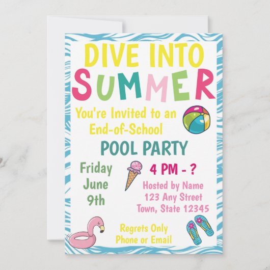 Uitnodiging zomerpool (Voorkant)