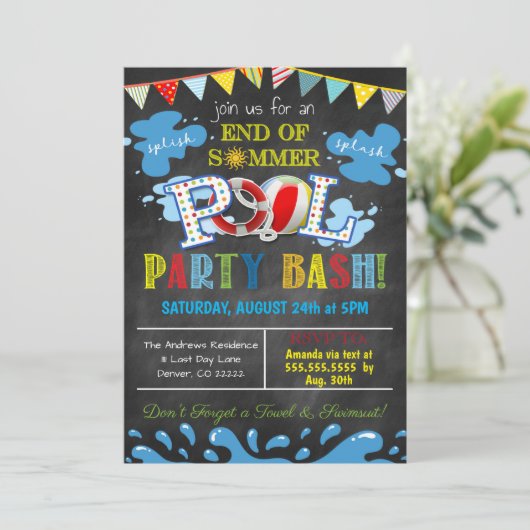Uitnodiging zomerpool (Staand voorkant)