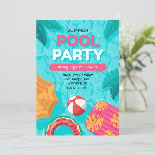 Uitnodiging zomerpool (Staand voorkant)