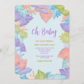 Uitnodiging zomerse bladeren (Voorkant / Achterkant)