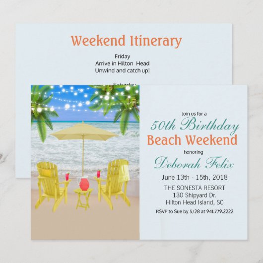 UITNODIGING ZOMERSTRAND WEEKEND ITINERARY VOOR ALL (Voorkant / Achterkant)