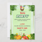 Uitnodiging Zomerstrandfeest (Voorkant)