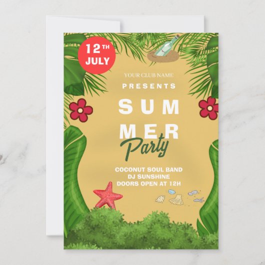 Uitnodiging zomervakantie (Voorkant)