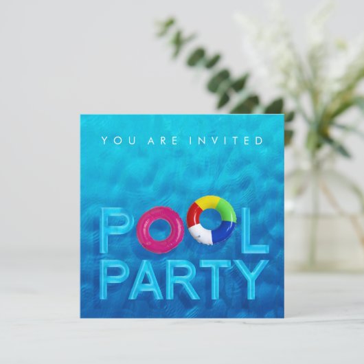 Uitnodiging zomerzwembad (Staand voorkant)