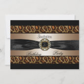 Uitnodiging Zwart Beige Goud Dier Boog 2 (Voorkant)