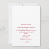 Uitnodiging Zwart-witfoto magenta kleur (Achterkant)