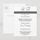 Uitnodiging - Zwarte lijn Briefkaart (Voorkant / Achterkant)