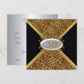 Uitnodiging Zwarte luipaard Birthday Jubileum (Voorkant / Achterkant)