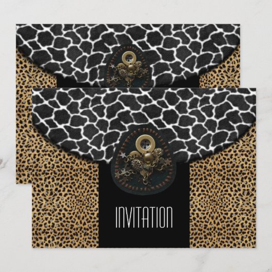 Uitnodiging zwarte witte Koe afdrukken (Voorkant / Achterkant)