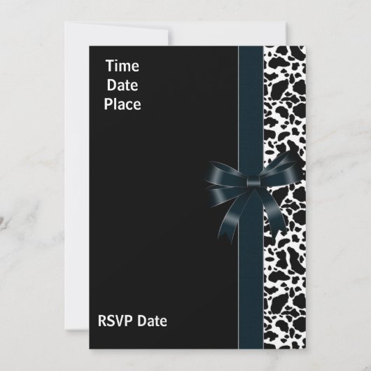 Uitnodiging Zwarte Witte Koe Dierlt Alle oevers Zw (Achterkant)