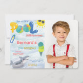 Uitnodiging zwembad foto jongen (Voorkant)