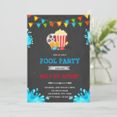 Uitnodiging zwembadfeest film (Staand voorkant)