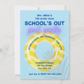 Uitnodiging zwembadfeest | Gele vlot (Voorkant)