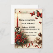 UitnodigingElegante Bloemen Uitnodiging Ontwerp va (Voorkant / Achterkant)