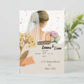 UitnodigingElegante bruiloft uitnodiging Kaart | r (Staand voorkant)