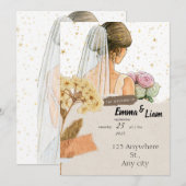 UitnodigingElegante bruiloft uitnodiging Kaart | r (Voorkant / Achterkant)