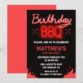 Uitnodigingen 19de verjaardag verjaardag bbq (Voorkant / Achterkant)