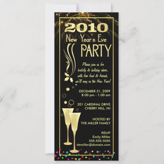 Uitnodigingen 2010 van het nieuwjaarsfeest (Voorkant)