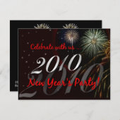 Uitnodigingen 2010 van het nieuwjaarsfeest (Voorkant / Achterkant)