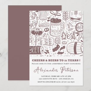 uitnodigingen 21e verjaardag Mannen Bier Vintage