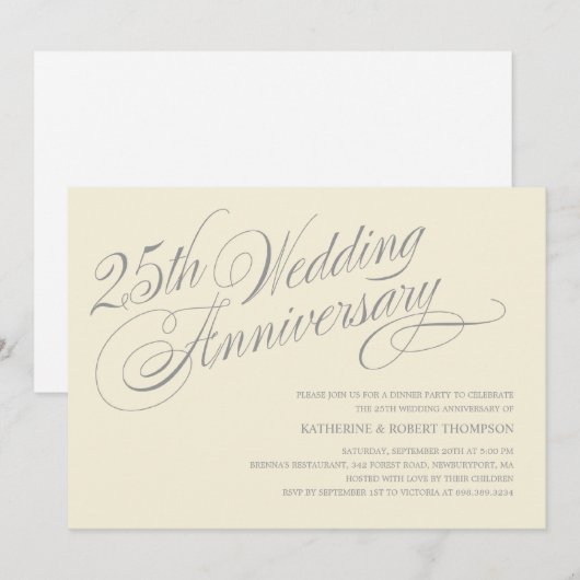 Uitnodigingen 25-jarig jubileum (Voorkant / Achterkant)
