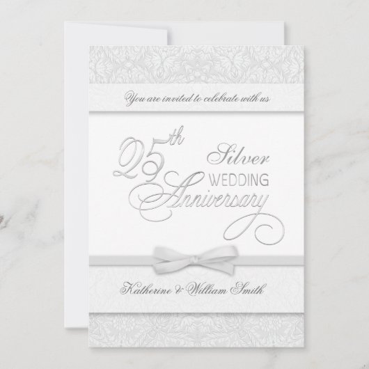Uitnodigingen 25-jarig jubileum zilveren bruiloft (Voorkant)