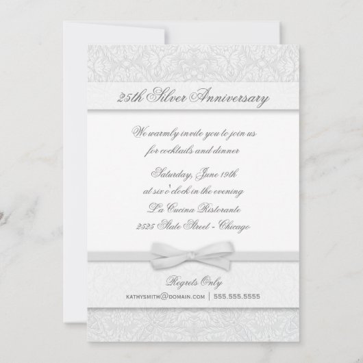 Uitnodigingen 25-jarig jubileum zilveren bruiloft (Achterkant)