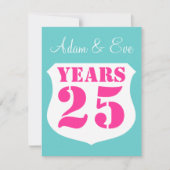 Uitnodigingen 25e bruiloft partij Modern (Voorkant)