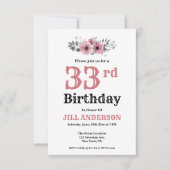 Uitnodigingen 33e verjaardag (Voorkant)