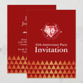 Uitnodigingen 40-jarig jubileumfeest Luxe Robijn E (Voorkant / Achterkant)