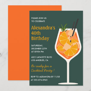 Uitnodigingen 40e verjaardag Cocktail Elegant Mode