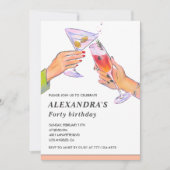 Uitnodigingen 40ste verjaardag Cocktail Feest (Voorkant)