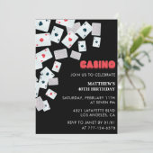 uitnodigingen 40ste verjaardag Mannen Poker Casino (Staand voorkant)