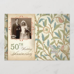 Uitnodigingen 50-jarig huwelijksjubileum vintage f