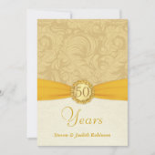 Uitnodigingen 50-jarig jubileum - Gouden monogram (Voorkant)