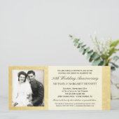 Uitnodigingen 50-jarig jubileum - Vintage goud dam (Staand voorkant)