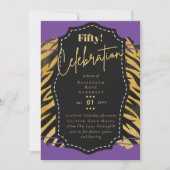 Uitnodigingen 50e verjaardagsfeest Glitters Glamou (Voorkant)