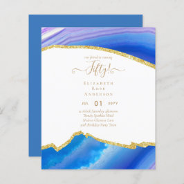 Uitnodigingen 50e verjaardagsfeest Glitters Glamou